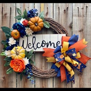 Handmade fall fox wreath